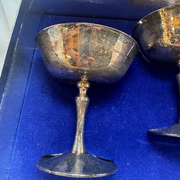 Vintage Lipman's Chalice Set of 2 Silvertone in Original Box Need Polishing - Picture 2 of 9